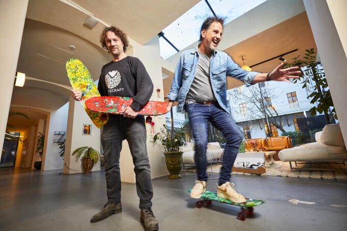 Links Rogier Heijning en rechts Sven Noordhoek van Wasteboards